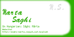 marta saghi business card